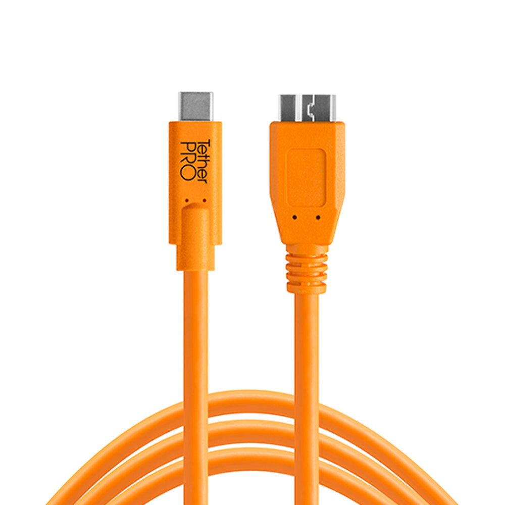 Cable Tether Tools CUC3315-ORG USB 3.0 de Tipo C Macho a Tipo Micro-B Macho de 4.6 metros