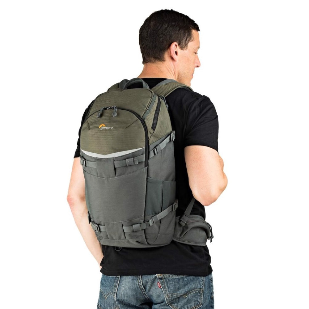 Mochila Lowepro Flipside Trek 350 AW (Gris/Verde oscuro)