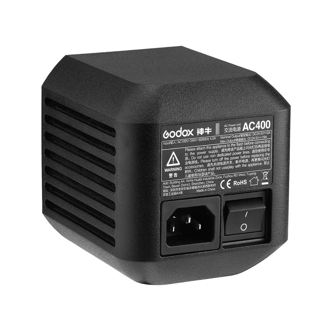 Adaptador de Corriente Godox AC400 para Flash Portable Godox AD400Pro