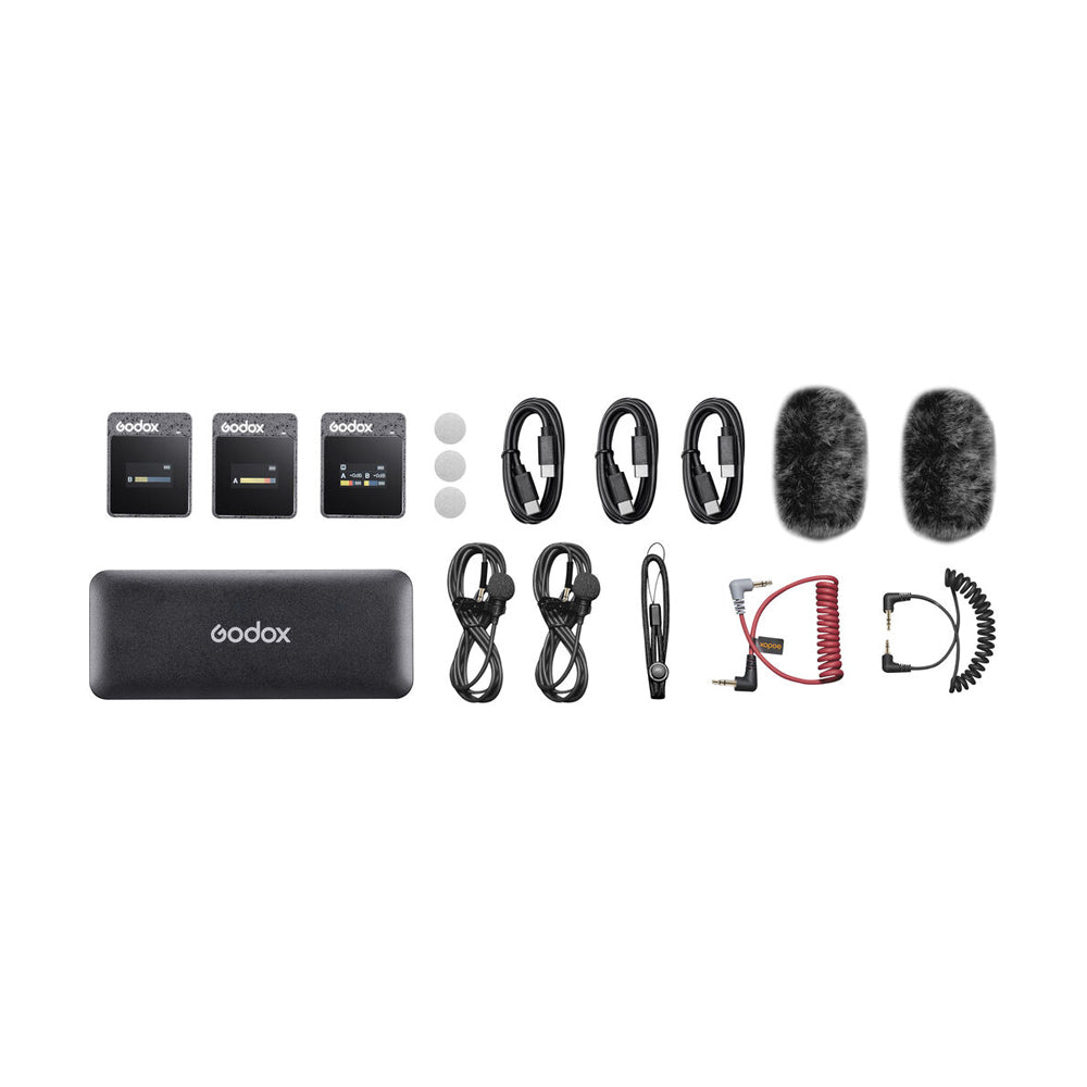 Kit de 2 Micrófonos Pecheros Godox MoveLink II M2 para Cámaras y Celulares