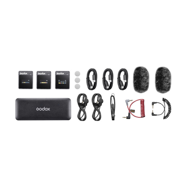 Kit de 2 Micrófonos Pecheros Godox MoveLink II M2 para Cámaras y Celulares