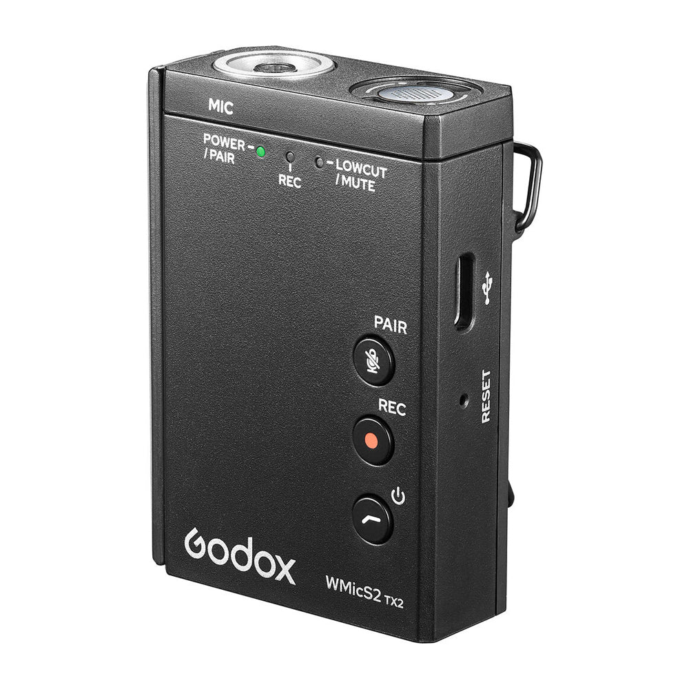 Kit de 2 Micrófonos Pecheros Godox WMICS2 UHF para Cámaras y Celulares