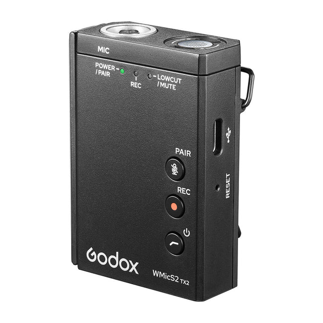 Kit de 2 Micrófonos Pecheros Godox WMICS2 UHF para Cámaras y Celulares