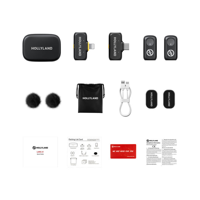 Micrófono Inalámbrico Hollyland Lark A1 COMBO para 2 personas (USB-C y Lightning)