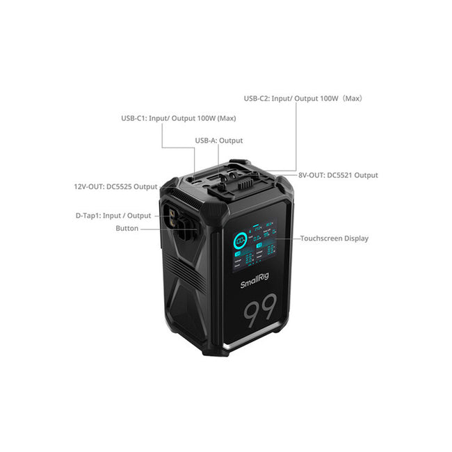 Batería V-Mount SmallRig X99 de alta resistencia para equipos audiovisuales (99 Wh)