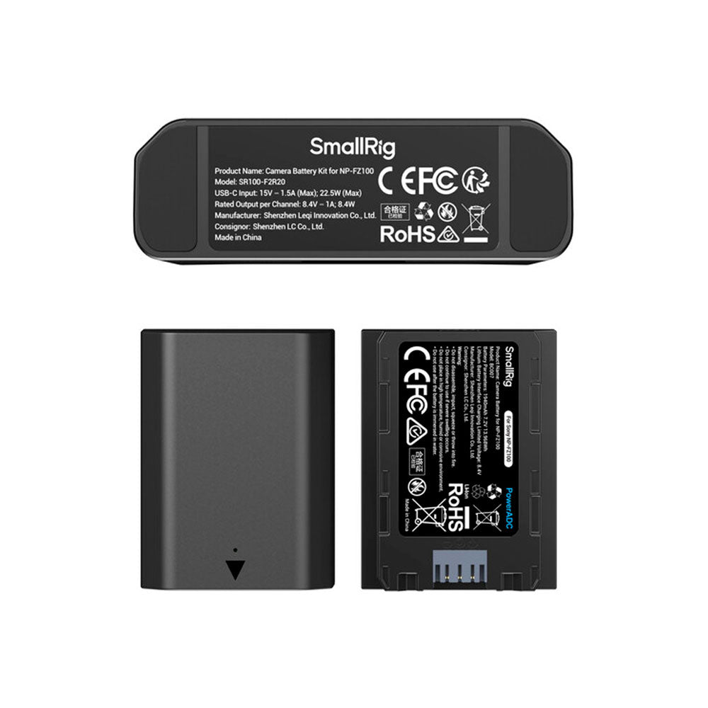 Kit cargador dual de baterías Smallrig modelo NP-FZ100 (Sony)