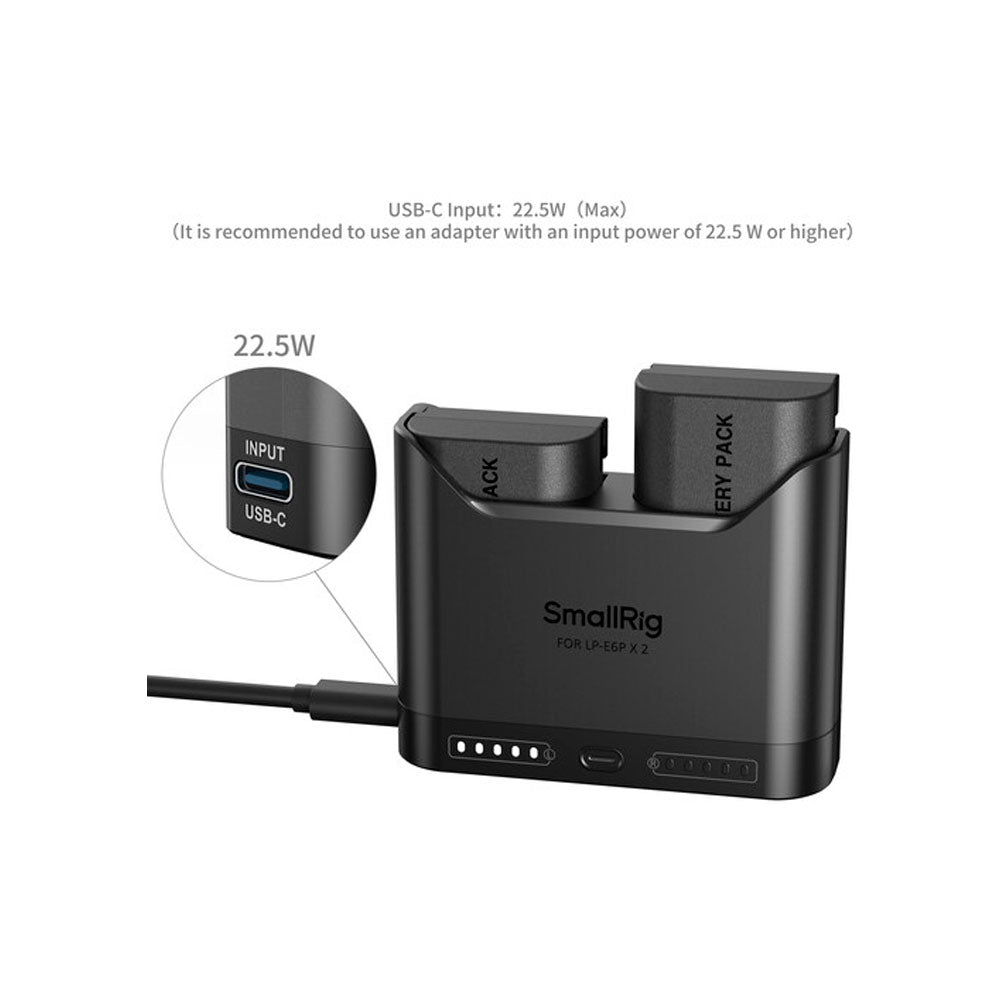 Kit cargador dual de baterías Smallrig modelo LP-E6P (Canon)