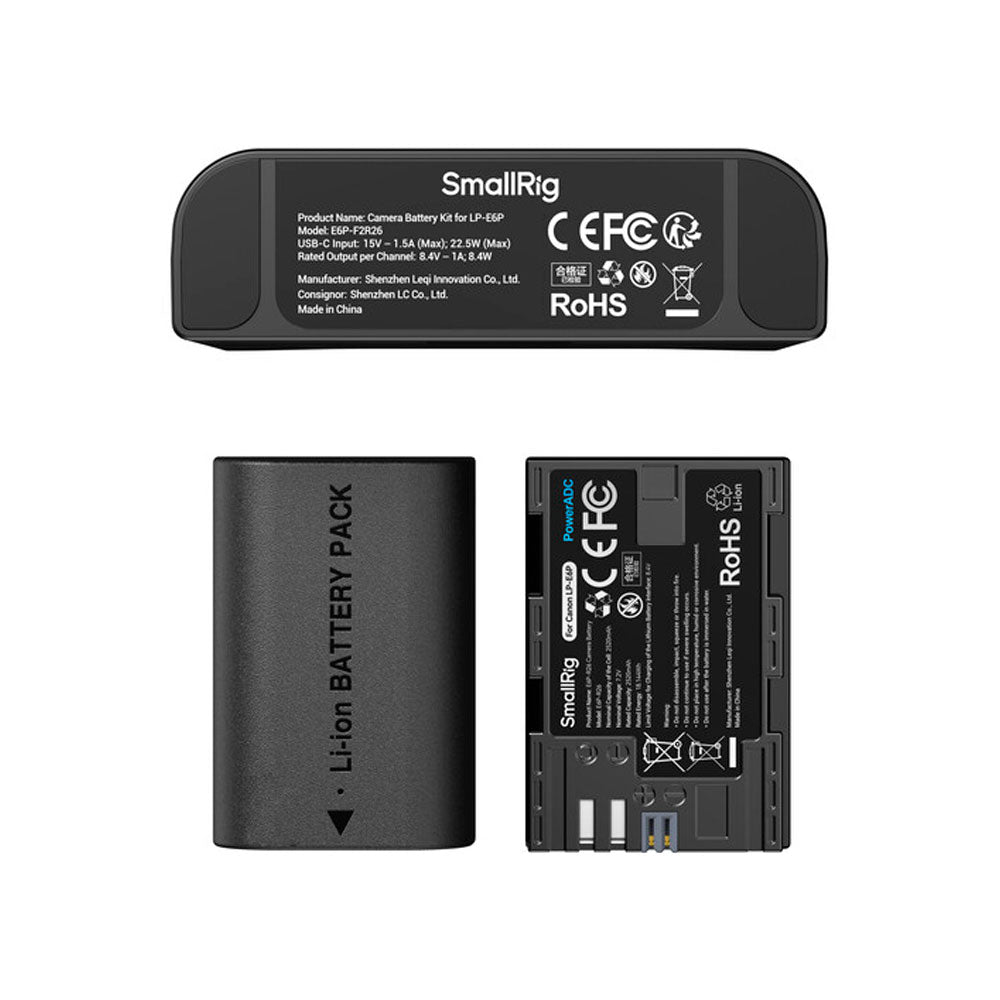 Kit cargador dual de baterías Smallrig modelo LP-E6P (Canon)