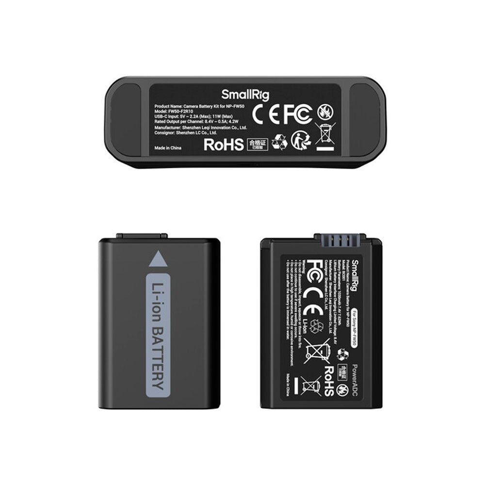 Kit cargador dual de baterías Smallrig modelo NP-FW50 (Sony)