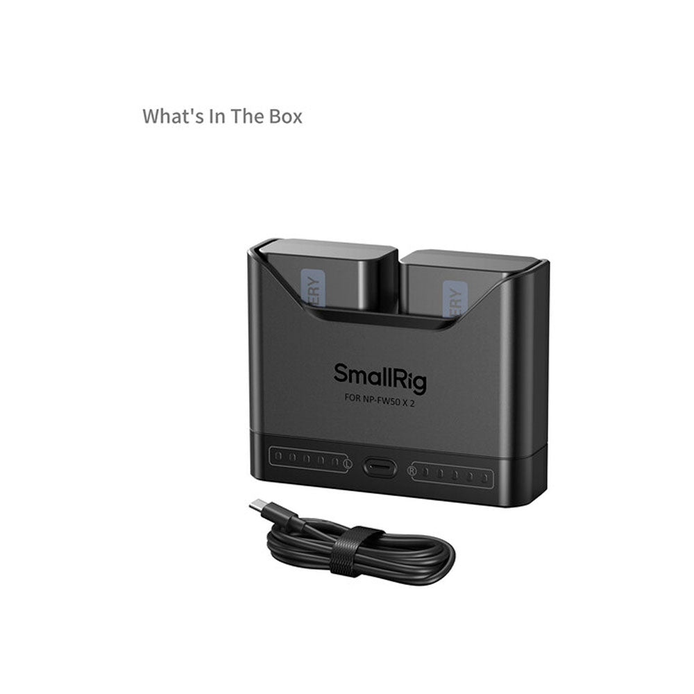 Kit cargador dual de baterías Smallrig modelo NP-FW50 (Sony)