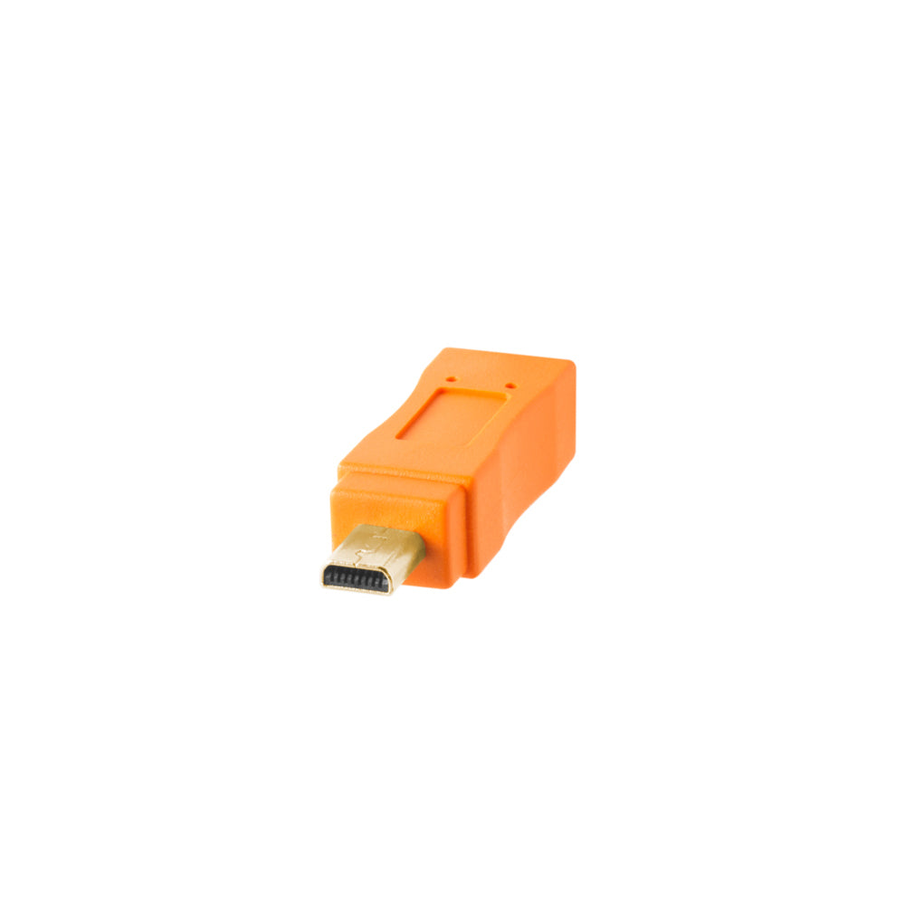 Cable Tether Tools CU8015-ORG USB 2.0 de Tipo A Macho a Tipo Mini-B con 8 Pines Macho de 4.6 metros