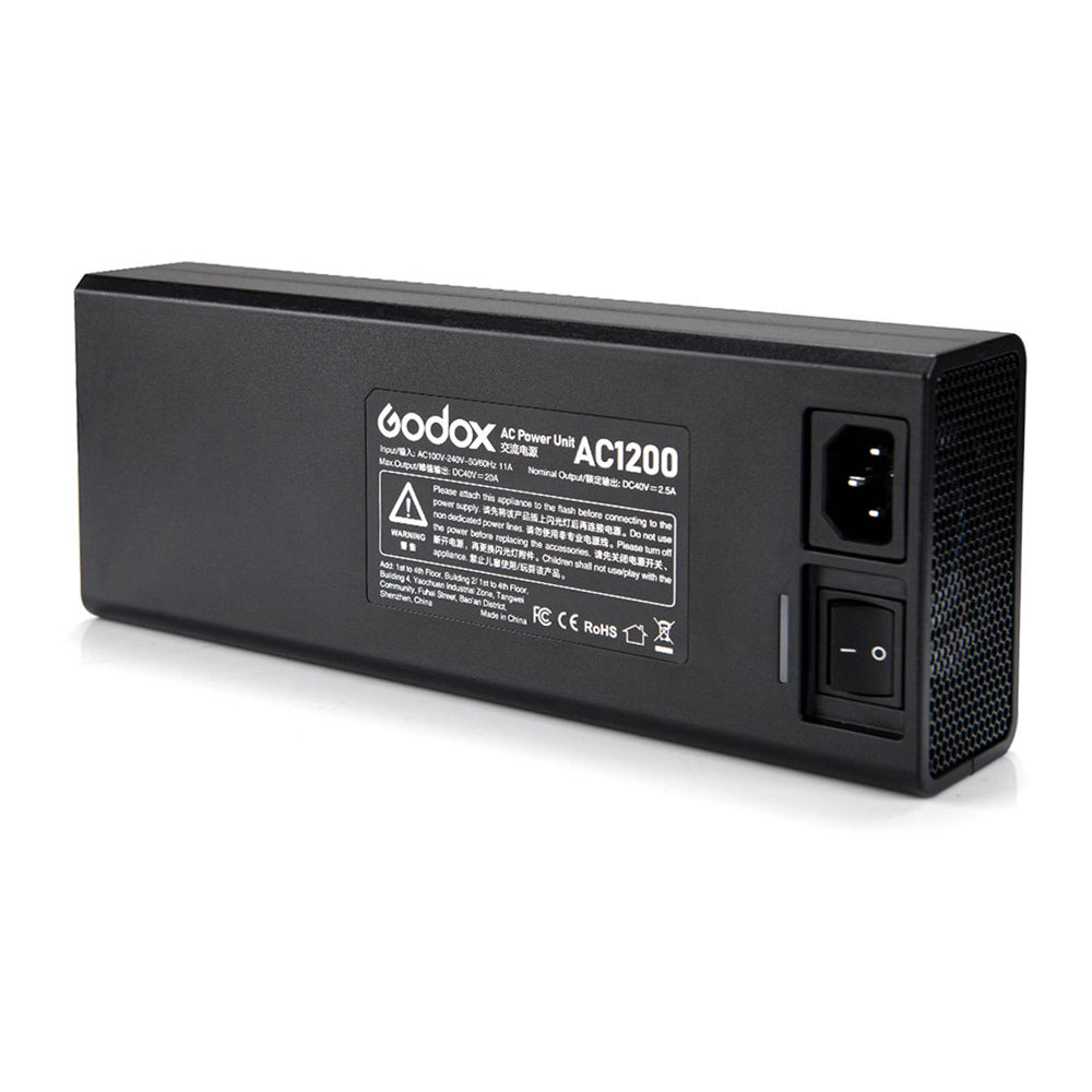 Adaptador de Corriente Godox AC1200 para Flash Godox AD1200PRO con Sistema de Alimentación
