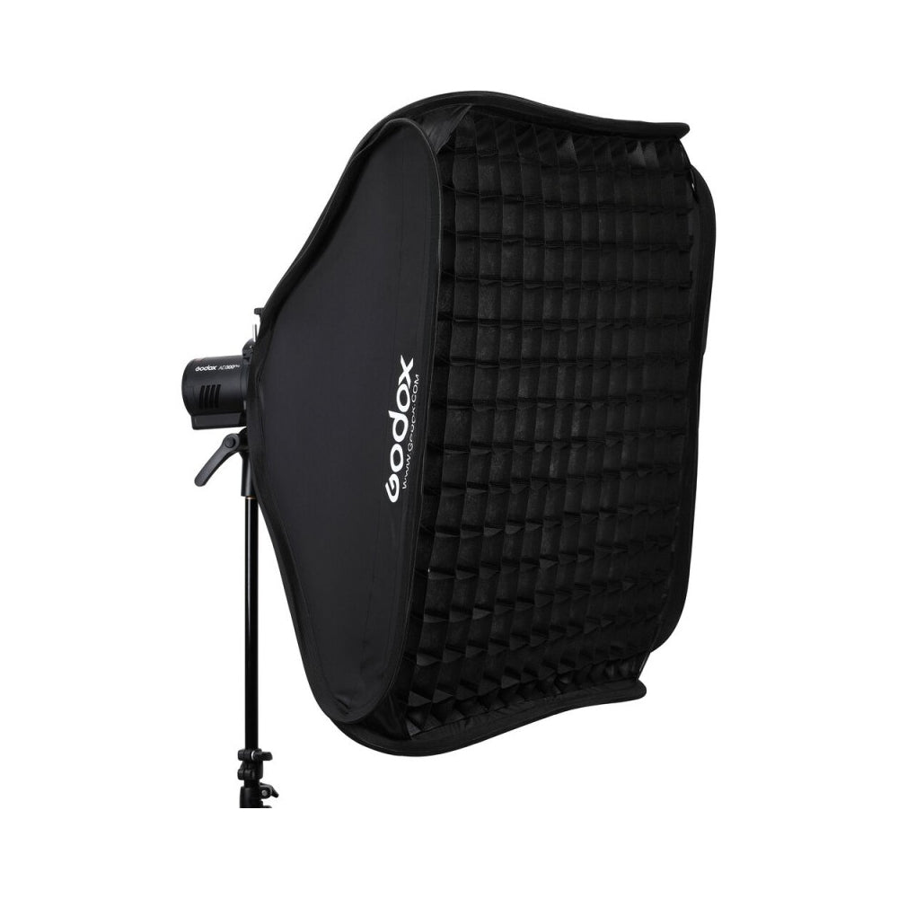 Softbox Godox de 80x80cm con Grilla con Montura Tipo S2 para Flash de Cámara con Cabezal Redondo
