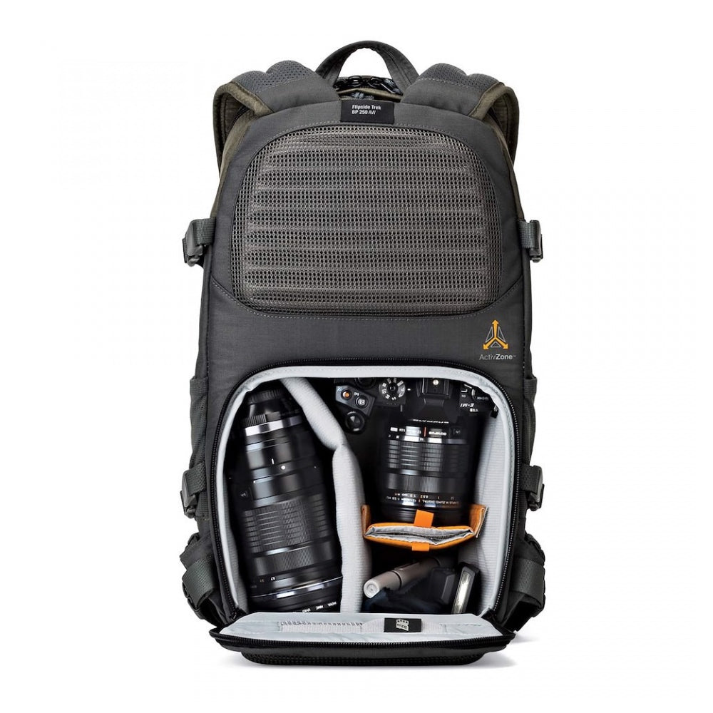 Mochila Lowepro Flipside Trek 250 AW (Gris/Verde oscuro)