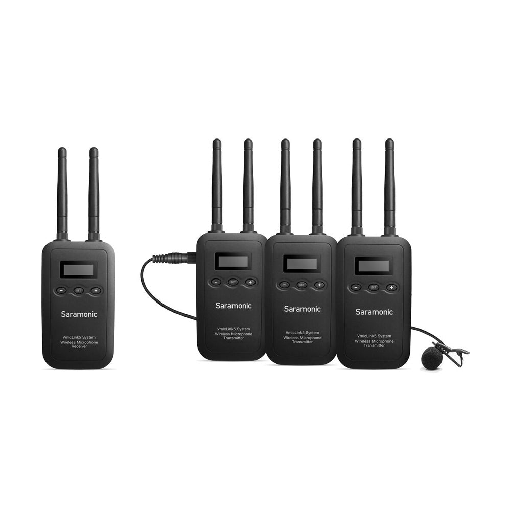 Kit de Sistema de Micrófono Lavalier Inalambrico Saramonic VmicLink5 de 3 Transmisores
