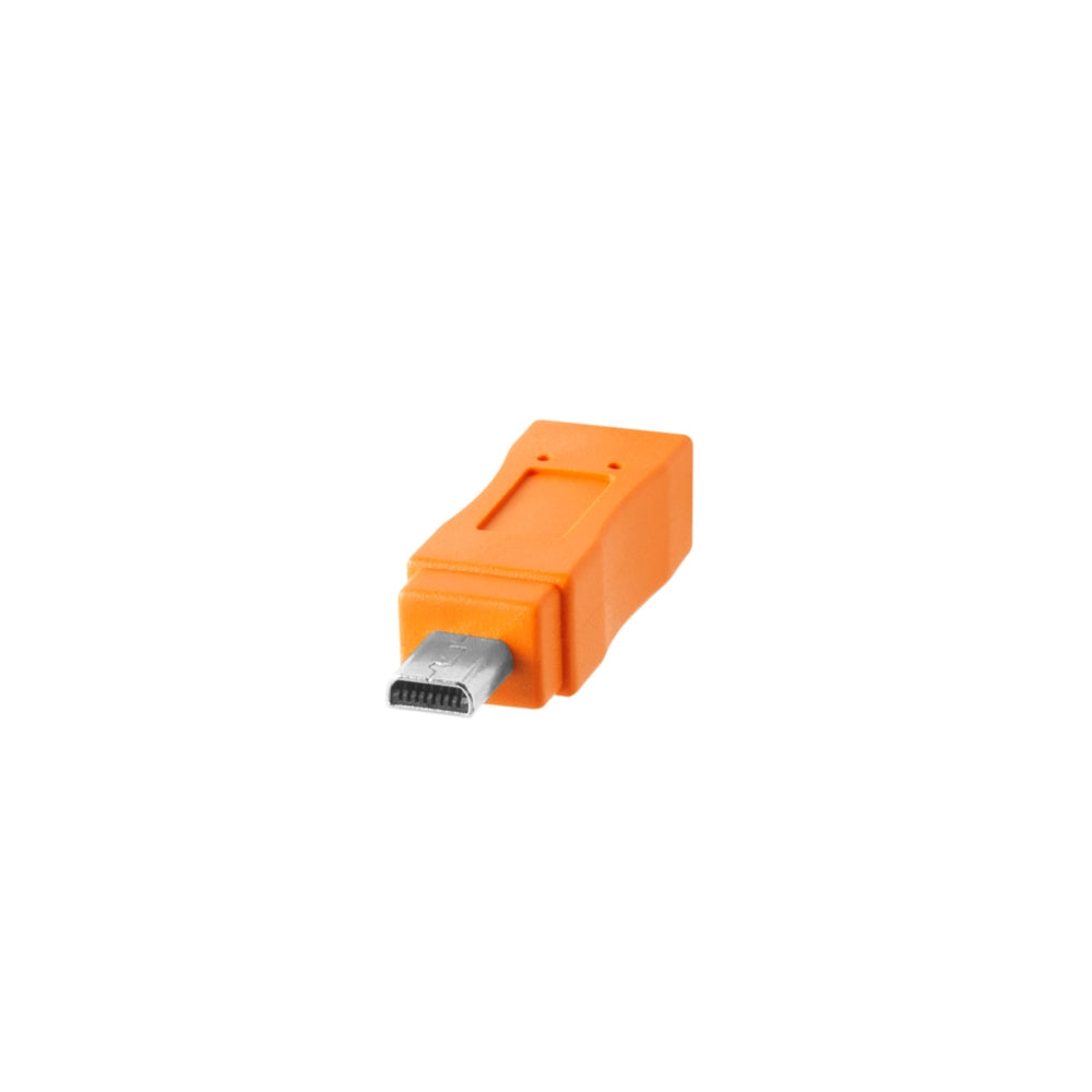 Cable Tether Tools CUC2615-ORG USB 2.0 de Tipo C Macho a Tipo Mini-B con 8 pines de 4.6 metros